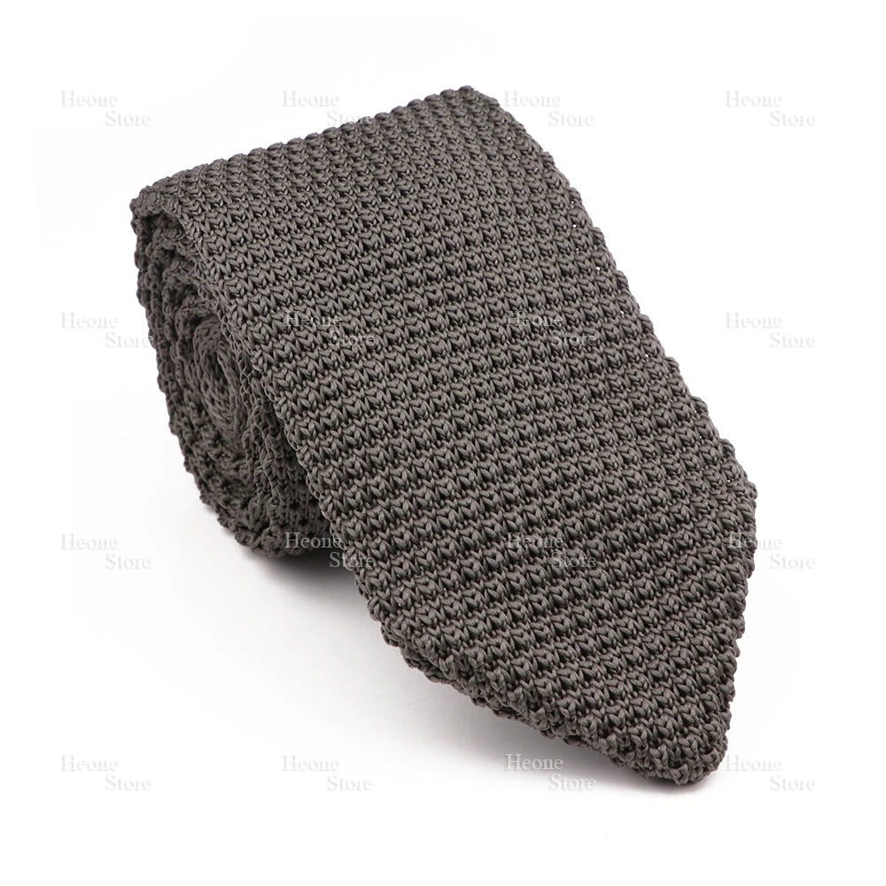 New Mens Knitted Ties Classic Striped Skinny Necktie For Business Wedding Party British Style Necktie Winter Neck Wear Accessory