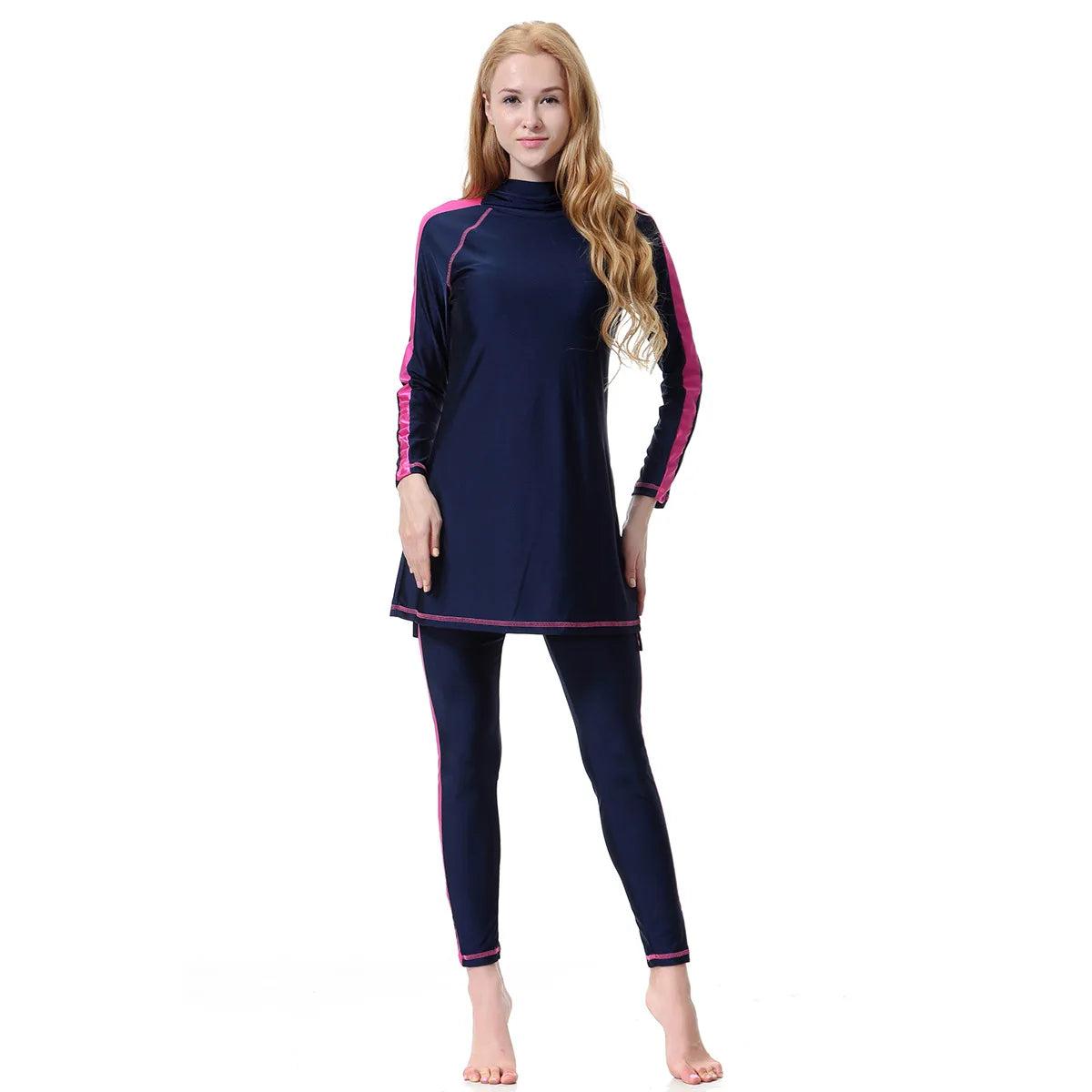 Elegant Islamic Women Swimsuits Long Sleeved Bodysuits+skirt+hat 3pcs Bathing Swimming Suit Muslim Sexy Girls Beachwear S-xxxl