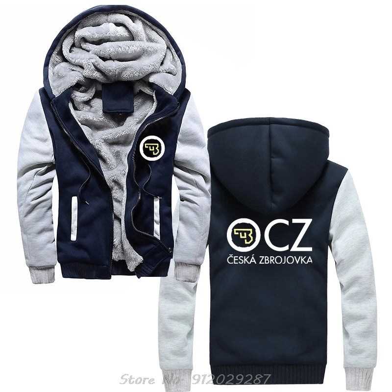 CZ Ceska Zbrojovka Czech Firearms Hoodie Men Hoody Cotton Jacket Zip Up Hoodies Men's Clothing Winter Coats Casual Streetwear