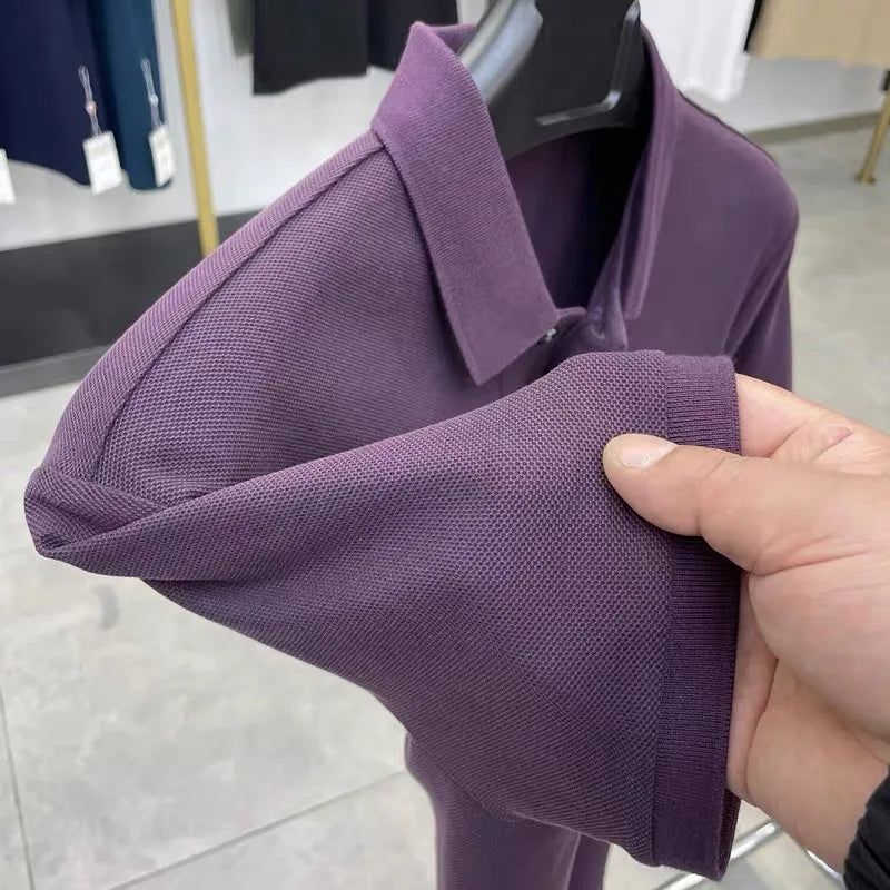 100% pure cotton men's short sleeved polo shirt summer fashion casual top comfortable and breathable high-quality lapel T-shirt