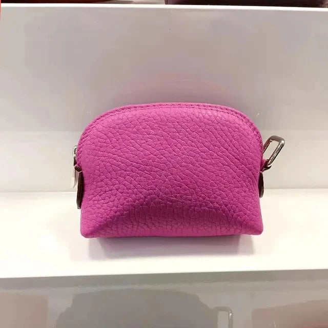 Genuine Leather Woman Coin Purse Luxury Fashion Custom Letter Pouch Mini Key Wallet Luxury Design Earphone Storage Cosmetic Bag