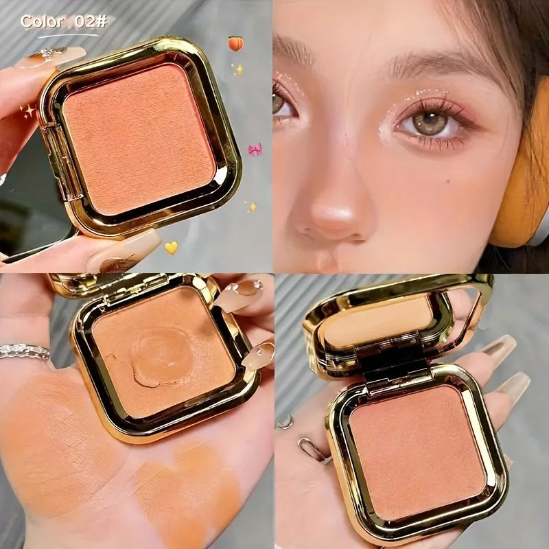 Fine Shimmer Mist-Like Three-Dimensional Blush Cream, Matte Pearlescent Natural Long-Lasting Color-Enhancing Contouring Potato Mud Blush for Girls