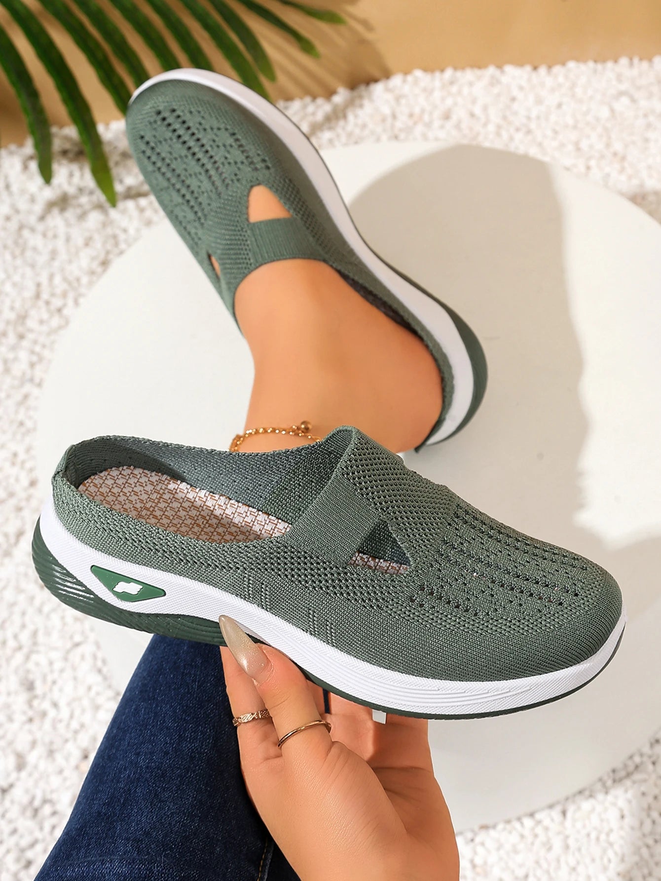 Women shoes Convenient and comfortable at home, one foot with a vent and half slipper women's summer shoes free shippiing shoes