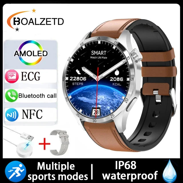 2025 New Men Watch 4 Pro 1.43 inch 360*360 AMOLED HD Screen Bluetooth Call Health Monitoring Men Watch Men For Android IOS clock