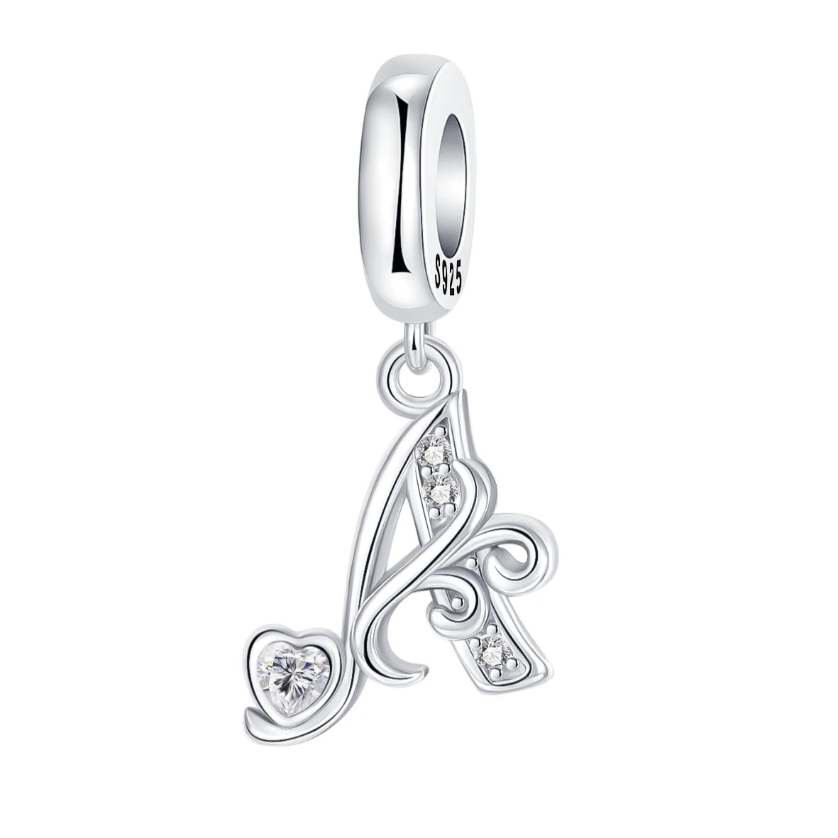 925 Sterling Silver  A-Z 26 English Letters Retro Fashion Pendant Fit Original Bracelet Charm Beads Necklace Diy Female Jewelry