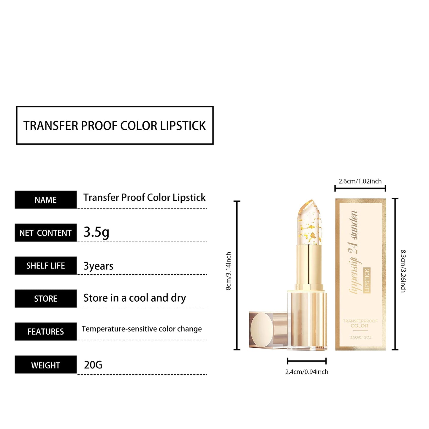 Color Lipstick Nourishing Lips Skin Brightening Enhance Texture Lightweight Long-Lasting Color Suitable for Various Skin Tones