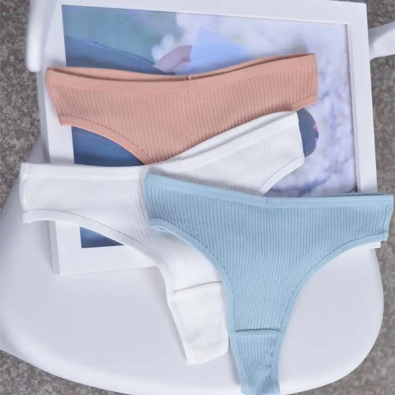 Ladies thong cotton comfortable underwear sexy panties low waist young girl thong solid color  lingerie shorts Woman clothes