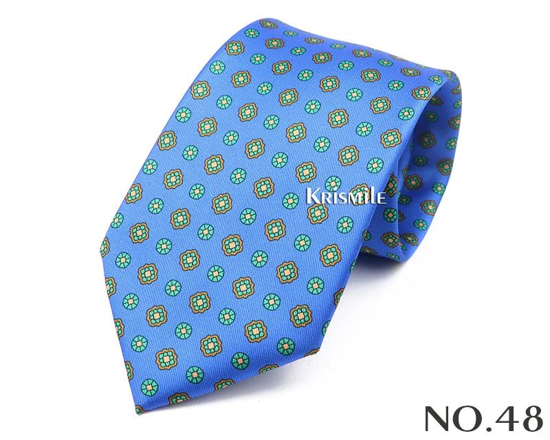 New Design Bohemian Style Necktie For Men Silk Touch Soft Blue Red Yellow Necktie Fit Wedding Party Business Office Accessory