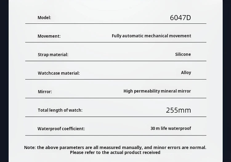 Watches For Men Original Automatic Mechanical Watch Skeleton Waterproof Luminous Men's Watch White Rubber Strap Reloj Hombre