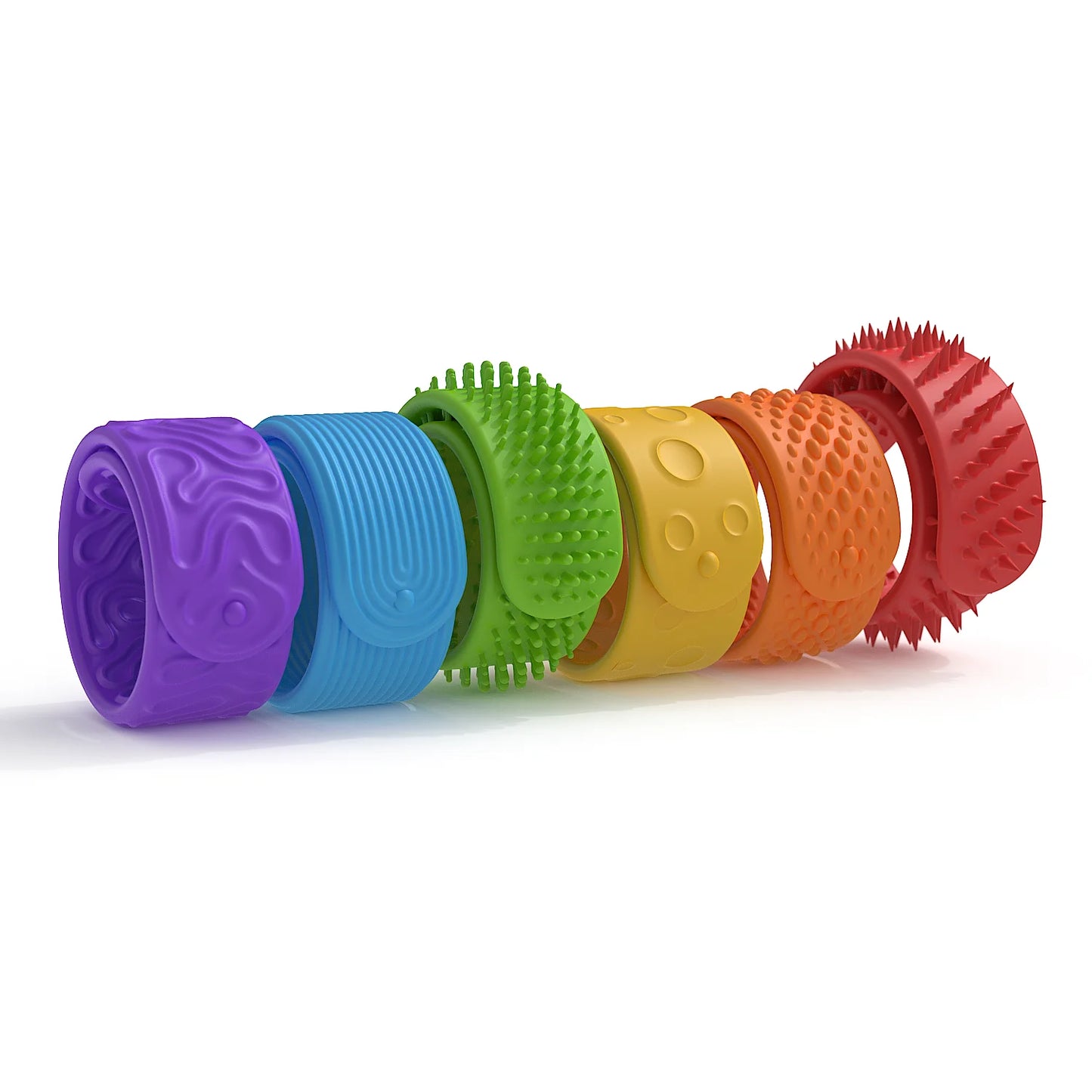 6 Pack Silicone Sensory Toys For Kids Autism Calming Sensory Toy Fidget Toys Slap Bracelets Textured For Special Needs Fidgets