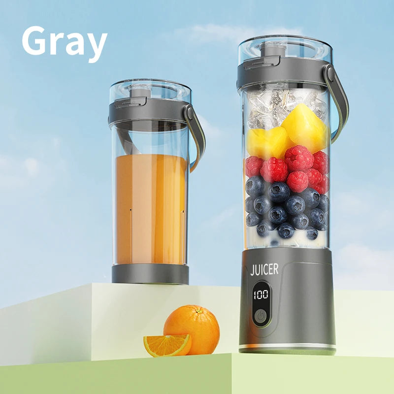 12Blades Portable Blender 2Cups for Travel Portable Electric Juicer Mixer Usb Charge Fresh Fruit Juice Personal Blender Smoothie