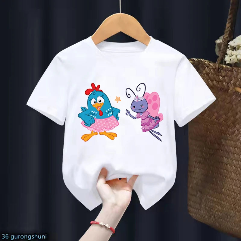 New Kids tshirt Cute Contos CláSsicos Com A Galinha Pintadinha Cartoon tshirt Summer Boys t-shirts Fashion Kawaii Girls t shirts