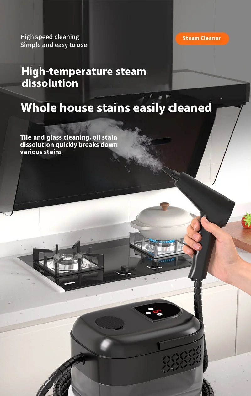 HOMEFISH 2500W Handhled Steam Cleaner High Pressure and Temperature For Household Kitchen Hood Car Smart Jet Washer