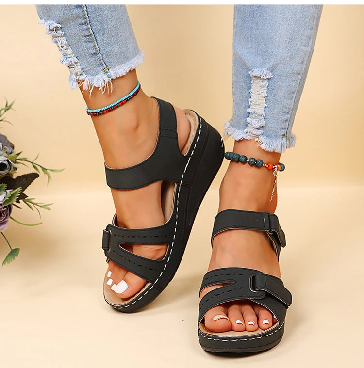 Fashion Women's Summer Shoes Wedge Walking Shoes Beach Women's Sandals Comfortable Elegant Female Footwear Zapatos De Mujer