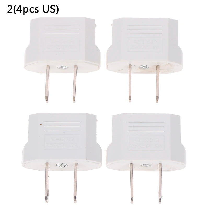 4Pcs european usa eu to us plug us to eu plug travel charger adapter converter