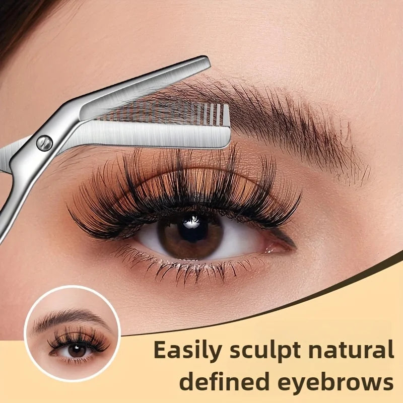 Stainless Steel Eyebrow Scissors with Comb Precision Shaping & Grooming Facial Hair Grooming Tool Perfect Face Care Tool Gifts