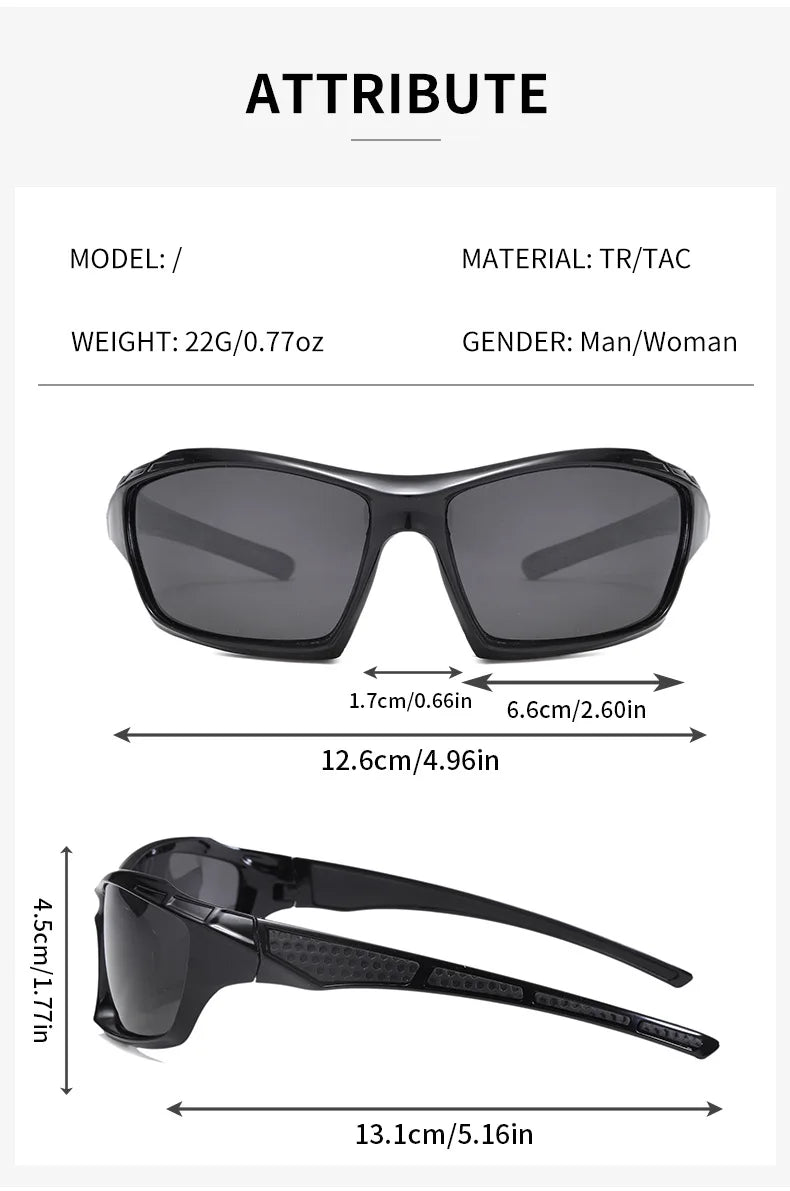 Outdoor cycling Polarized Sunglasses Men Frame Sport Sun Glasses Driver Retro Goggles eyewear go fishing Cool UV400 Anti-Glare
