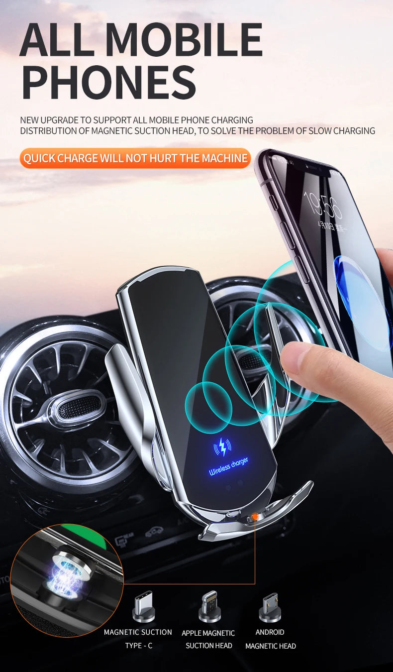 Car Phone Holder Wireless Charging Accessories For Peugeot 4008 2016 2017 2018 -2023 Space Wagon 5008 T87 2017-2023