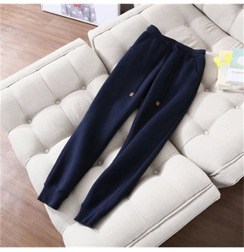 Winter Warm Sports Suits For Women Velvet Track Suit Thick Hoodies Jackets And Sweatpants Fleece 2 Piece Sets Women Outfit 2023