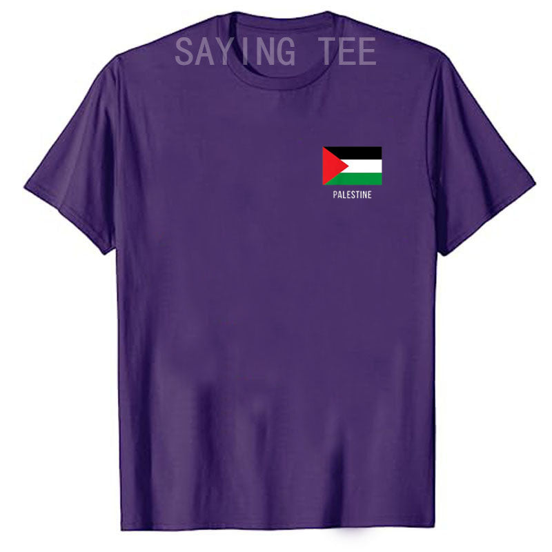 Palestine Flag Shirt | Palestinian T-Shirt Palestine Flag Print Graphic Outfits Palestine Lover Saying Tee Short Sleeve Blouses