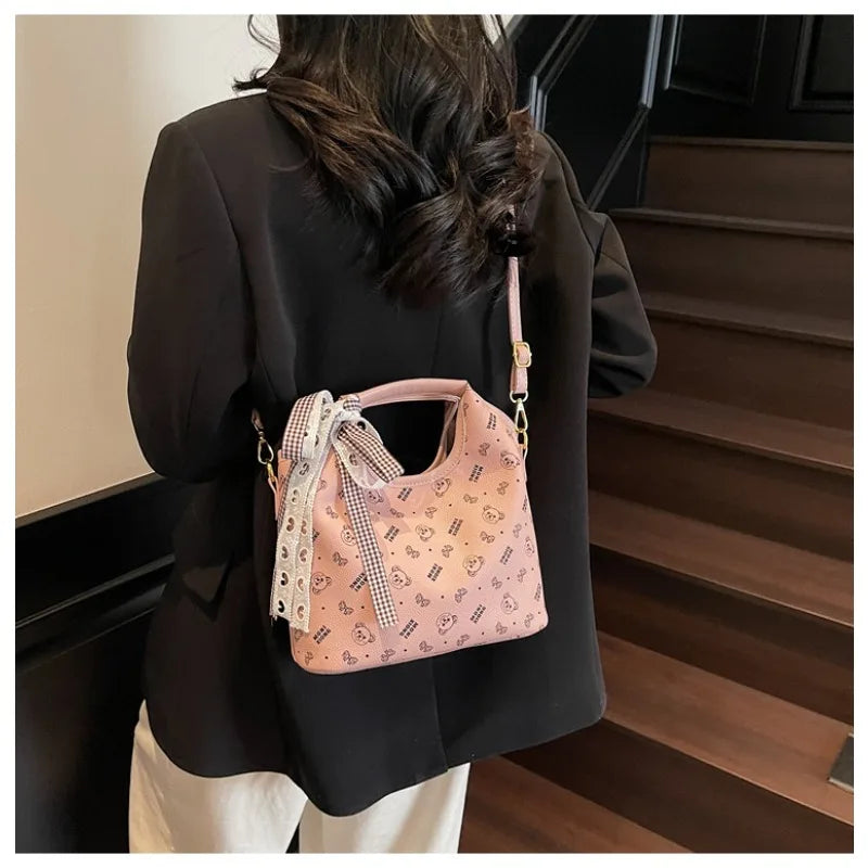 Popular bags for women, new fashionable French printed armpit tote bag, minimalist handbag, diagonal cross bag
