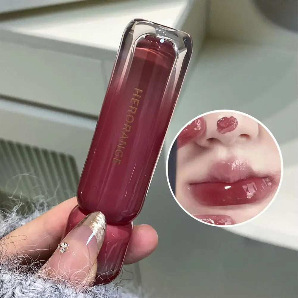 Tulip Pink Lip Glaze Mirror Water Lip Gloss Moisturizing Liquid Lipstick Long-Lasting Shiny Lip Gloss Student-Friendly Cosmetics