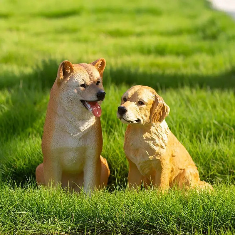 Simulated Pet Puppy Model Resin Sculpture Ornaments Garden Courtyard Lawn Figurines Decoration Home Cute Dog Statue Accessories