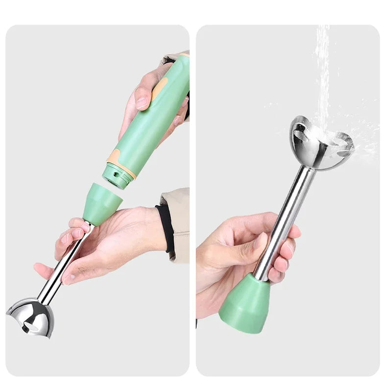 Professional 400W Electric Immersion Hand Blender with Stainless Steel Blade for Smoothies Soups Sauces Baby Food & Meat