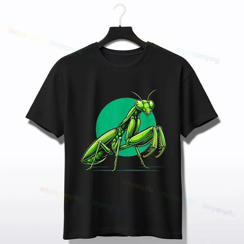 Praying Mantis Insects Bug Love Praying Mantis- Retro T-Shirt 100% Cotton Short Sleeve O-neck Tee Humor Style Design Casual Wear