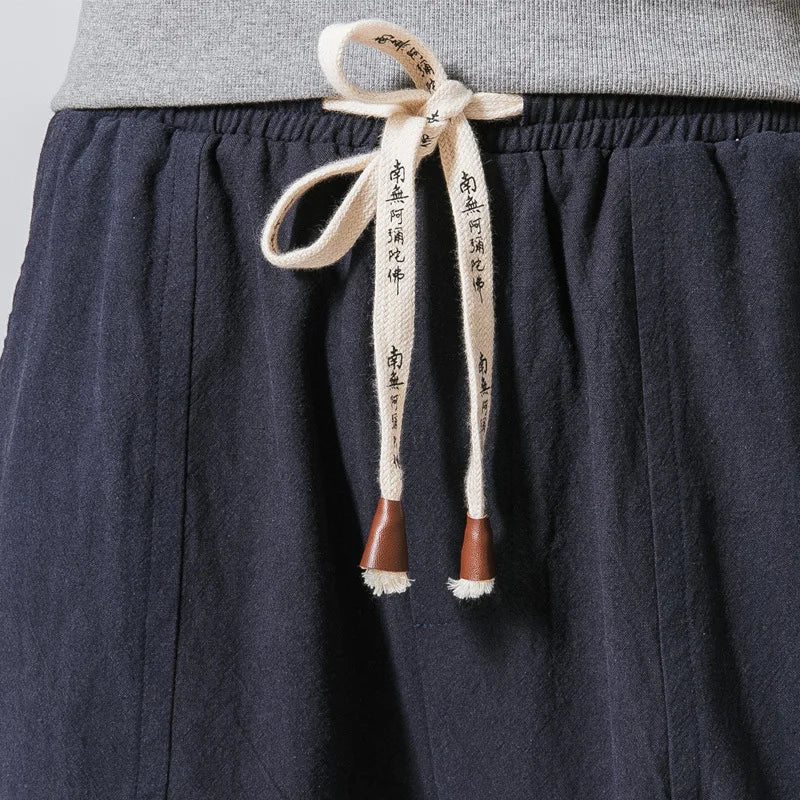 2024 New Spring Men Loose Harem Pants Chinese Linen Overweight Sweatpants High Quality Casual Brand Oversize Trousers Male