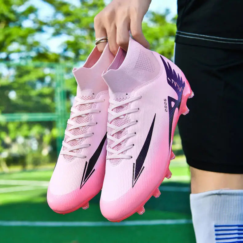 Men's High Ankle Soccer Shoes Ultralight Non-Slip Sports Outdoor Football Boots Indoor High-Quality Futsal Non-Slip