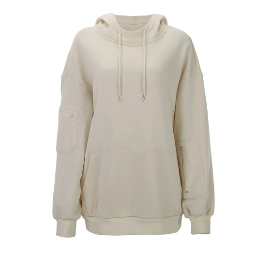 Oversize Hooded Sweatshirt Women With Eye Mask Solid Color Loose Casual Hoodies Sport Running Plus Size Sweatshirt Pullover