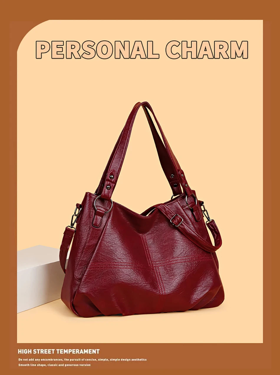 Fashionable Simple Handbag Famous Luxury Designer Women Tote Bag High Quality Soft Leather Large Capacity Women's Shoulder Bags