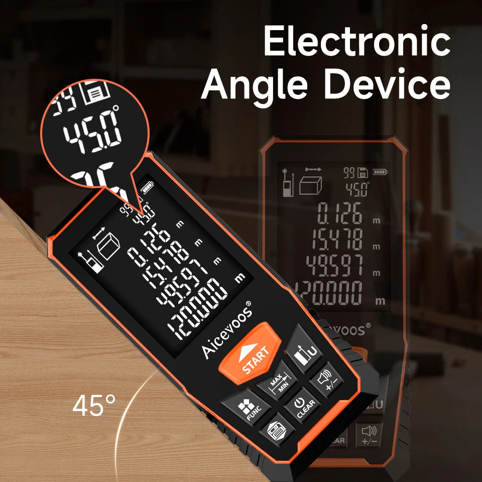 Aicevoos Digital Laser Rangefinder 50M 70M 100M 120M Laser Distance Meter Trena Laser Tape Measure Roulette Range Finder