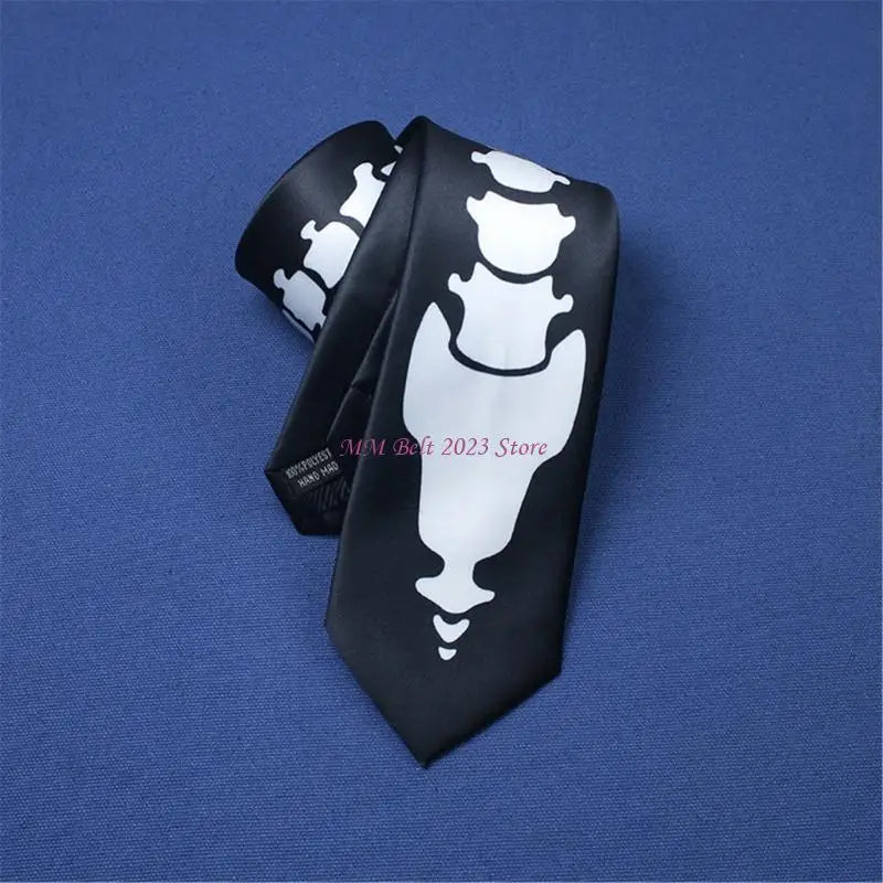 Eye Catching Skull Themed Tie Evening Banquets Necktie Gentleman's Necktie for Corporate Event Celebrations