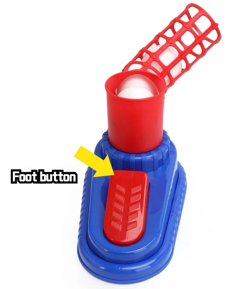 Hot-Selling Baseball Launcher Toy, 2-in-1 Foot-Operated/Manual Press Ball Pitching Machine, Interactive Baseball Training Game for Young Children, Outdoor Sports Toy, Indoor and Outdoor Interactive Sports Game for Kids, Kinde