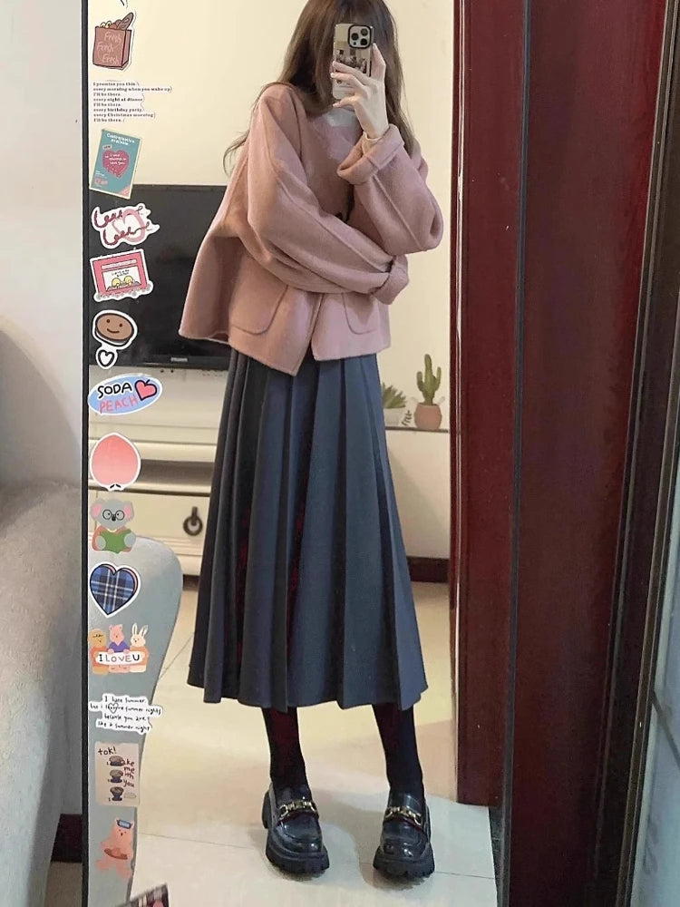 Women's Solid Color Short Style Wool Coat Autumn Winter New Foreign Style Small Fragrance Unique Good-looking Short Suit Coat