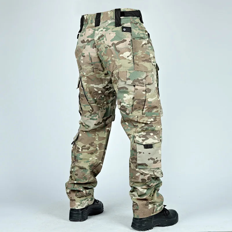 Tactical Pants Workwear Pants Mens Camo Military Wear-resistant Outdoor Trip Hiking Shirts Training Hunting Clothes Multi Pocket