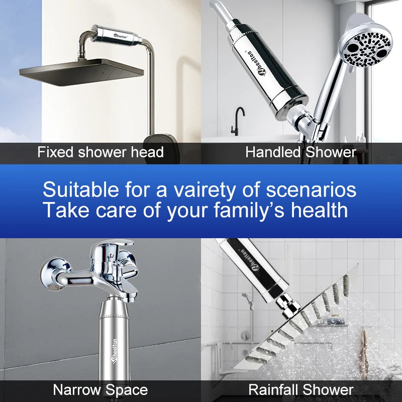 Wheelton Water Filter Shower Purifier SPA Home Bathroom Kitchen Water Softener Remove Chlorine Improve Hair Skin Condition