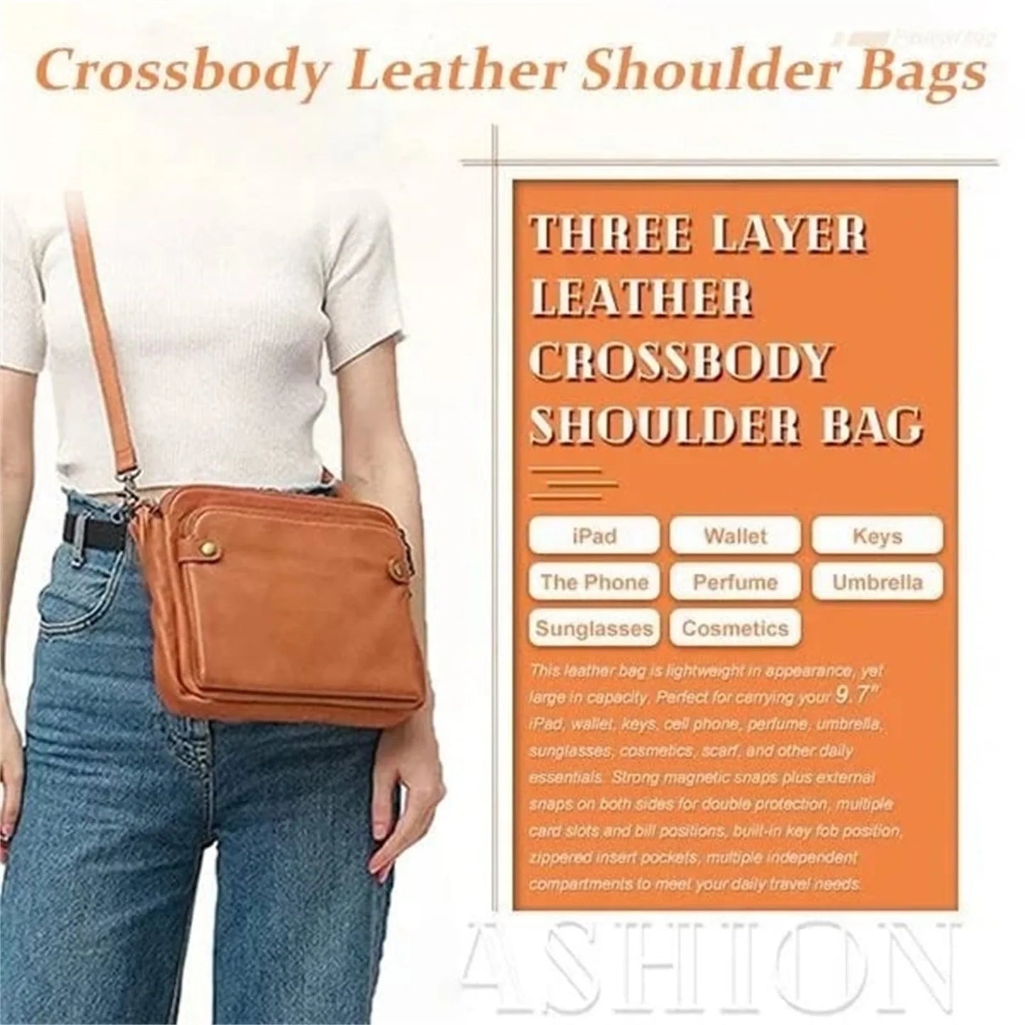 Ladies' Shoulder Crossbody Bag Vintage Handmade Leather Square Messenger Bag Fashion Classic Simple Daily Or Business Bag