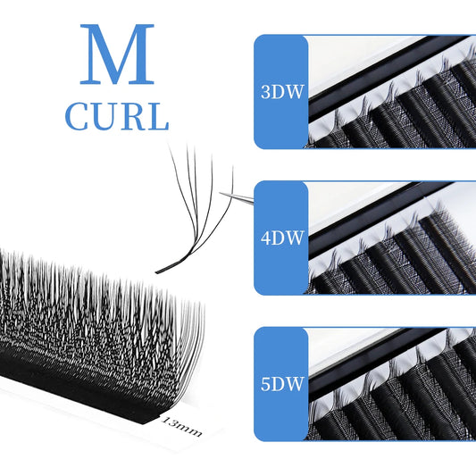 JB Jeyelabeau LU M Curl Eyelash Extensions W Shaped Eyelashes Cilios 3D 4D 5D High Quality Technologic Fiber Lashes Extension
