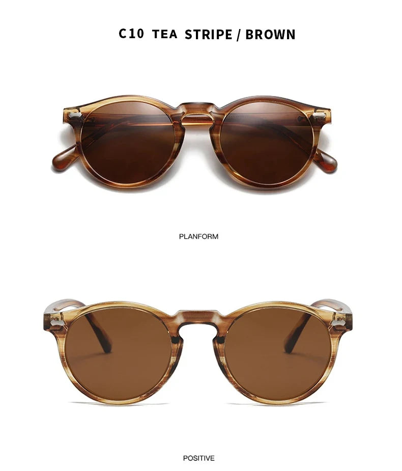New Retro Polarized Sunglasses Men Women Fashion Small Round Sun Glasses For Male Female Literary Vintage Shades Driving Eyewear