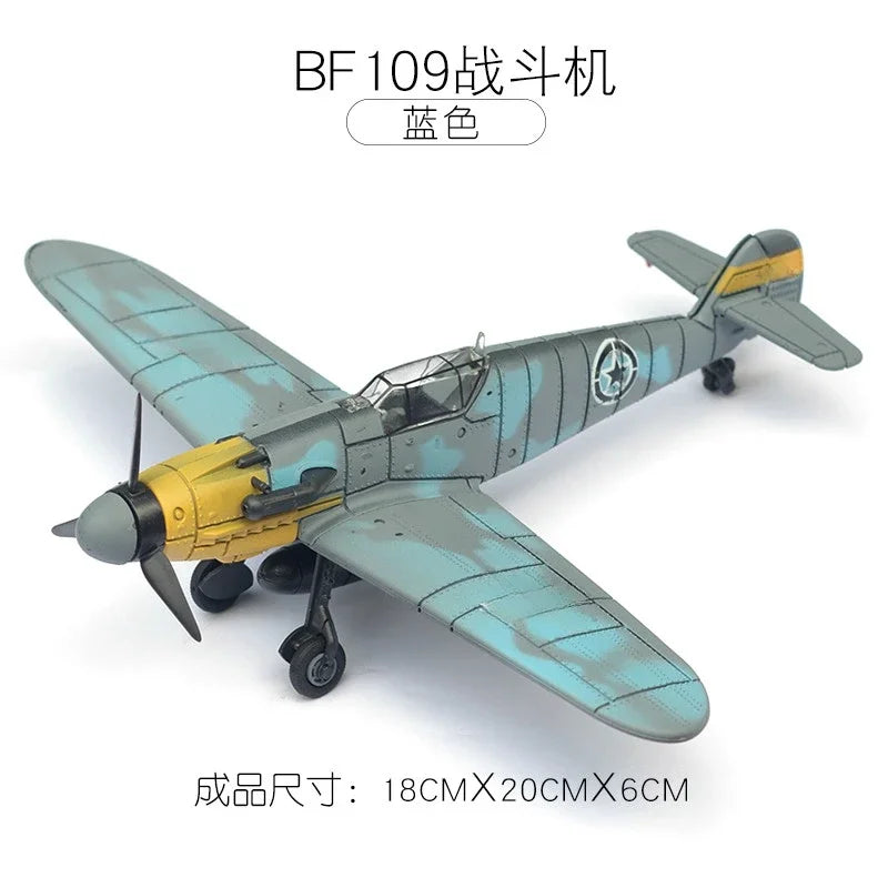 1/48 WWII Fighter Model Pirate Mustang Spitfire Hurricane BF109 4D Assemble Aircraft Plastic DIY Airplane Toy Building Kits