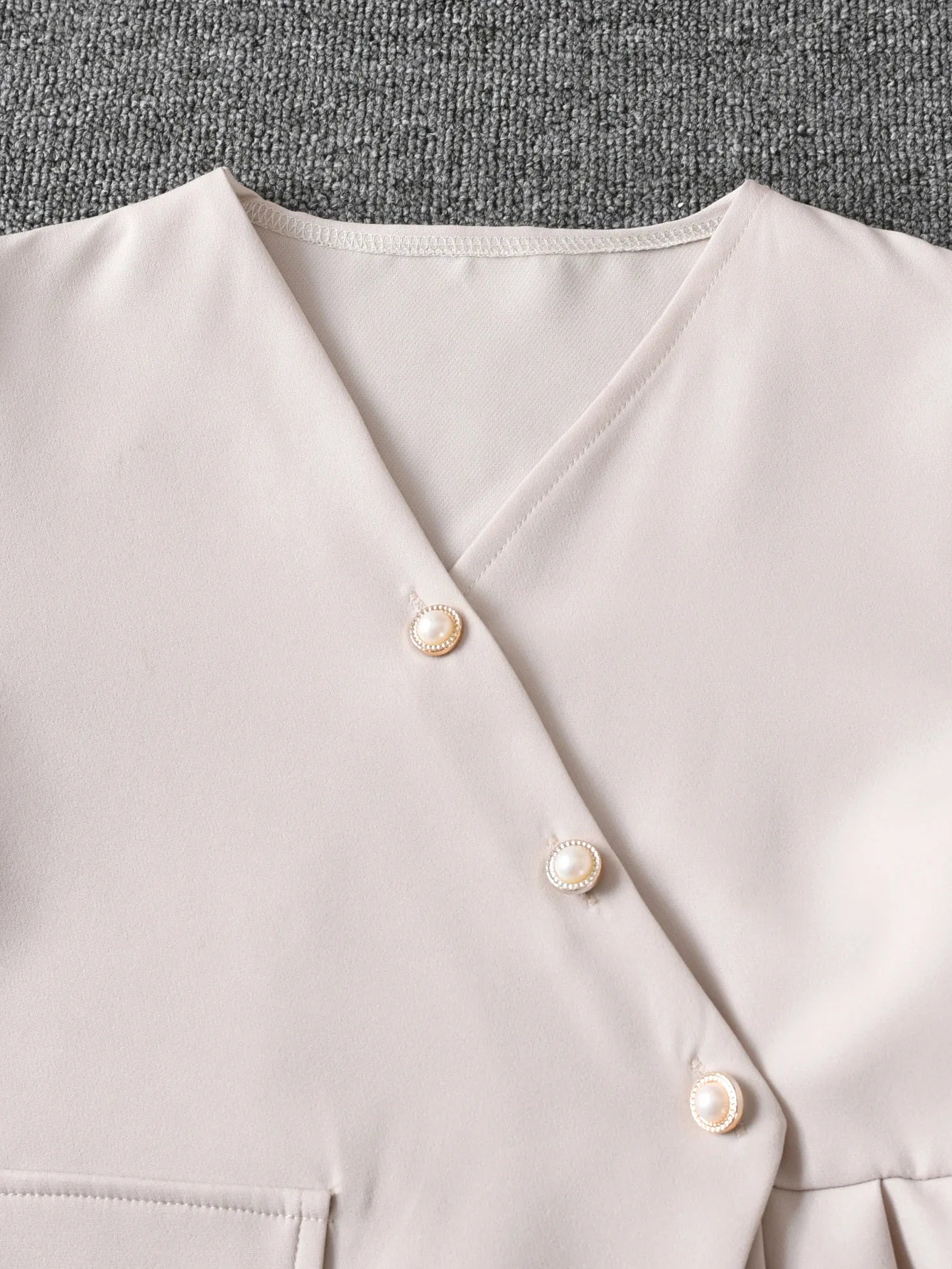 6-14Y Kids Fashionable Suit For Girls Slant Collar Beige Irregular Coat and Suit Trousers Spring Fall Kids Blazer Girls Outfits