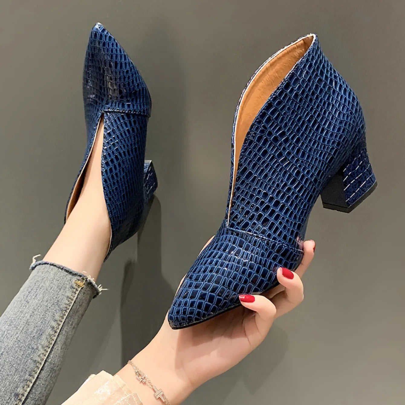 Women Boots High-heeled Shoes 2024 Spring Autumn New Fashion Pointed Thick High Heels Boots Women Shoes Comfortable Temperament