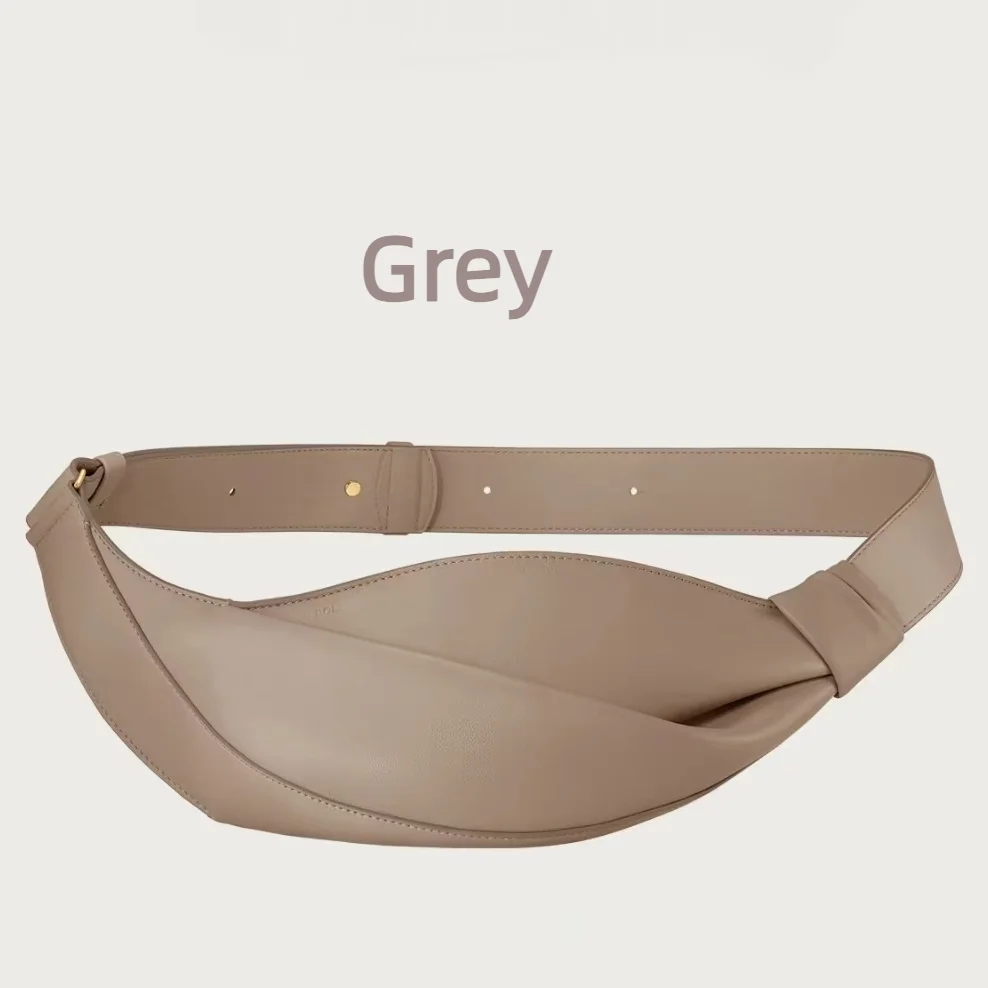 Women's fashionable light beige twist waist bag, simple belt bag, casual waist bag, suitable for daily commuting