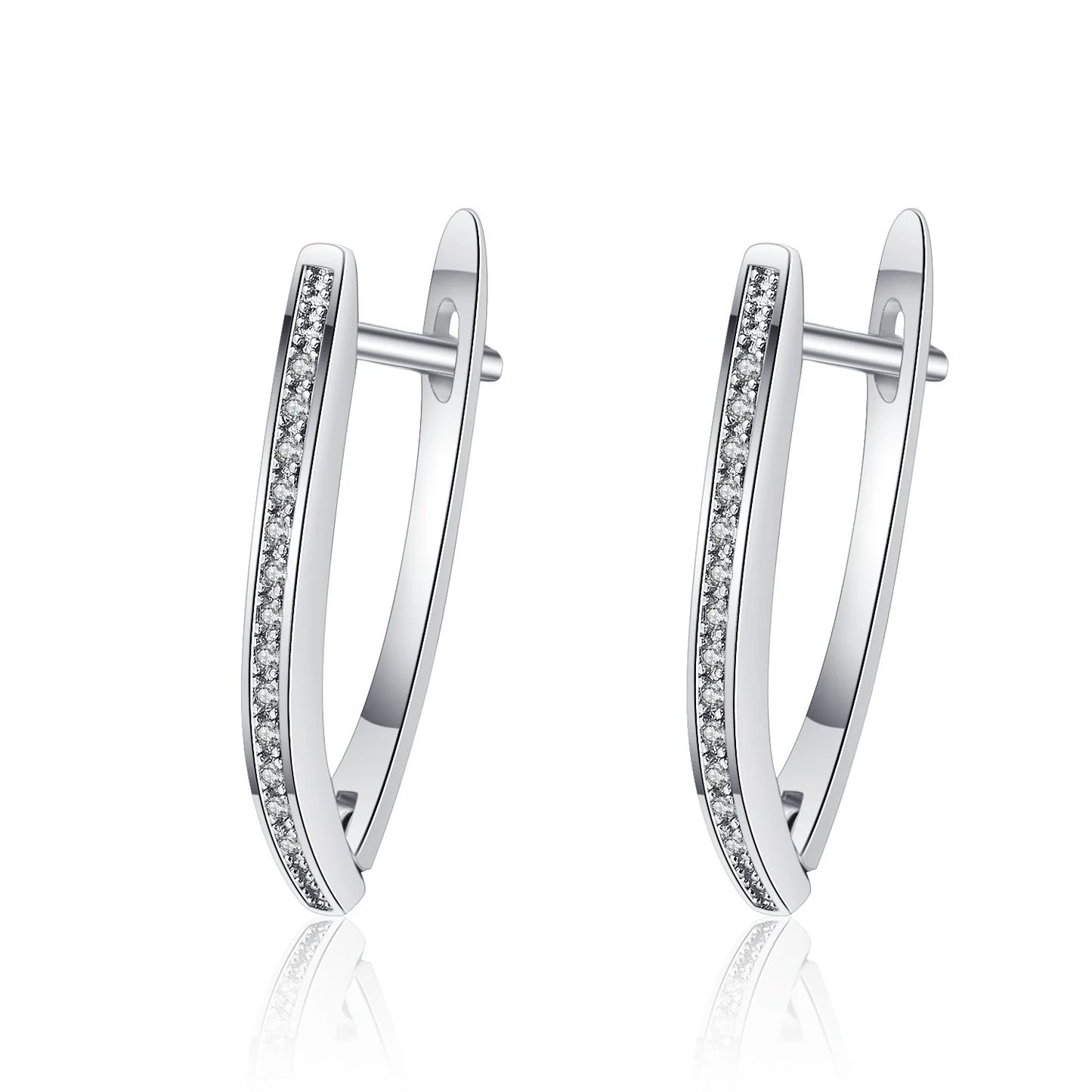 925 Sterling Silver Zircon Stud Earrings For Women High Quality Luxury Bridal Wedding Silver 925 Jewelry