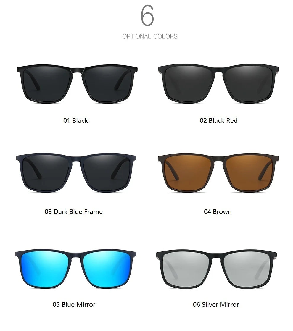 Luxury Men Women Driving Travel Polarized Sunglasses Fashion Brand Design Square Vintage Sun Glasses TR90 Frame Eyewear UV400