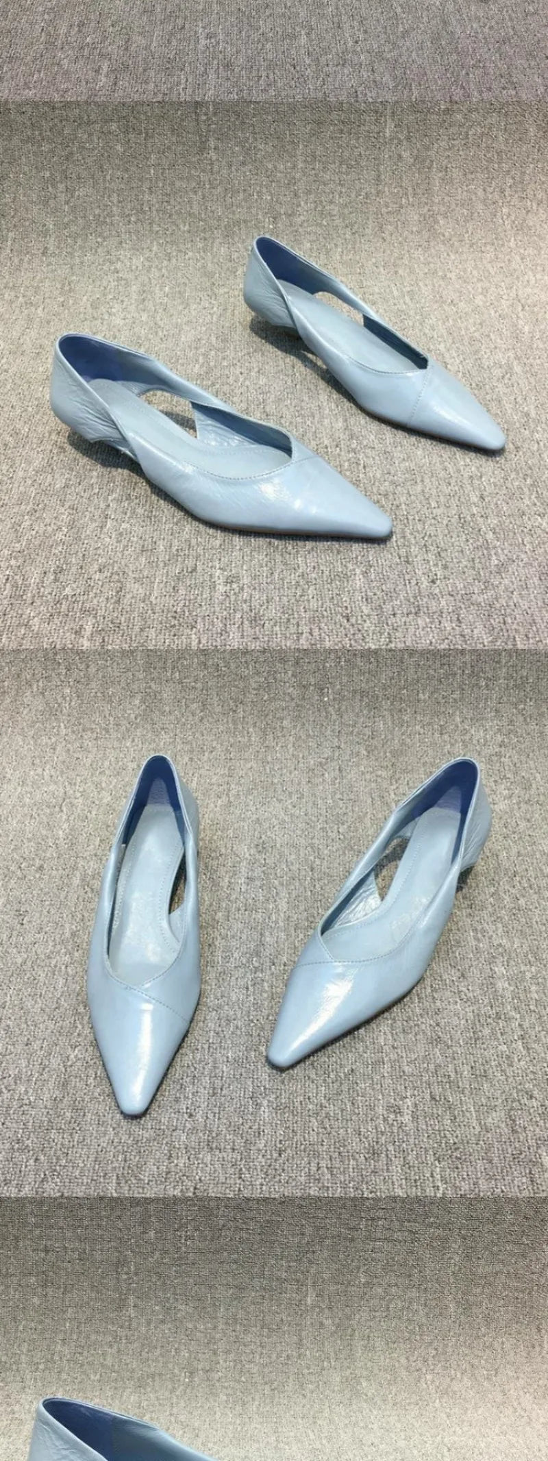 Shoes for Woman Comfortable Women's Summer Footwear Moccasins Blue Low Heel Elegant Pointed Toe High Quality Popular Heels