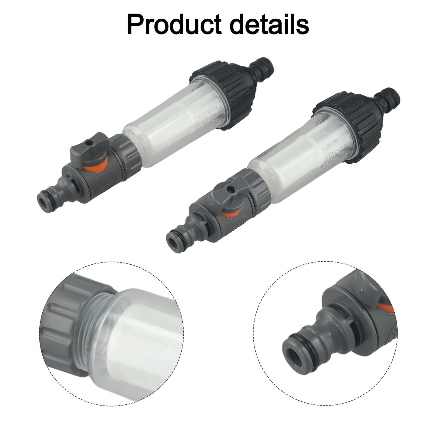 Caravan Water Filter Motorhome Equipment Patio Adjustable Water Flow Easy To Clean Flexible Compatibility Impurity Removal